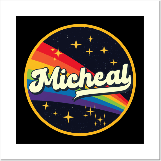 Micheal // Rainbow In Space Vintage Style Wall Art by LMW Art